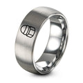 Dog Dish – Tungsten Wedding Band, 8 mm, Grey Comfort-Fit Unisex