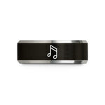 best presents for mothers – black & grey tungsten double flat note wedding band