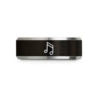 best presents for mothers – black & grey tungsten double flat note wedding band