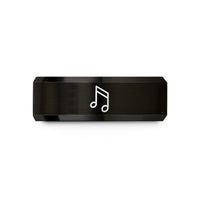 unique presents for her – black tungsten double flat note wedding band