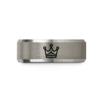 personalized presents for mom – gray tungsten crown wedding band