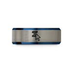 personalized present ideas mom – blue & silver tungsten i-beam cursor wedding band