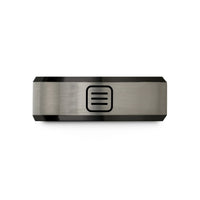 special present for her – black & gray tungsten hamburger menu wedding band