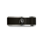 best presents for women – black & silver tungsten manicure hand wedding band