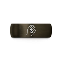 special rings for mom – gunmetal & black tungsten manicure hand wedding band