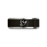 special presents for moms – black & gray tungsten peace doves wedding band