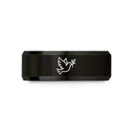 best friend mom presents – black tungsten peace doves wedding band