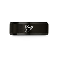 best friend mom presents – black tungsten peace doves wedding band