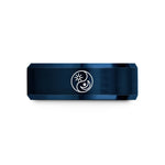 best presents for moms – rose gold & blue tungsten day night wedding band