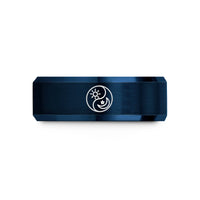 best presents for moms – rose gold & blue tungsten day night wedding band