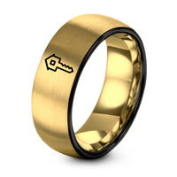 Mom Gifts for New Moms – black & gold tungsten house key ring