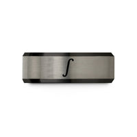personalized jewelry for mom – black & gray tungsten integral wedding band