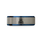 presents for first moms – blue & gray tungsten sagrada famlia wedding band