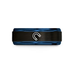 thoughtful presents for mom – black & blue tungsten magnet wedding band