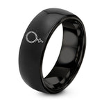 Mom Gifts for Women – black tungsten rosary beads cross ring