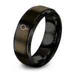 gunmetal & black tungsten rosary beads cross ring