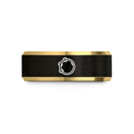 birthday presents for her – black & gold tungsten tambourine wedding band