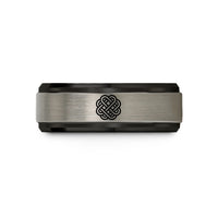 unique presents for mom – black & gray tungsten eternity knot wedding band