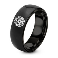 Mom Gifts from Daughters – black tungsten eternity knot ring