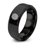 mother daughter matching rings – black tungsten eternity knot ring