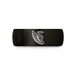 unique presents for mom – black & gold tungsten feathered wing wedding band
