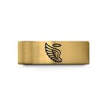 unique presents for mom – gold tungsten feathered wing wedding band