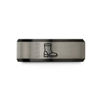 personalized rings for mom – black & grey tungsten motorcycle boots wedding band