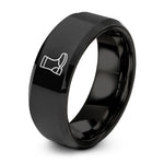 personalized rings for mom – black tungsten motorcycle boots ring
