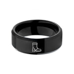unique presents for mom – black tungsten motorcycle boots wedding band