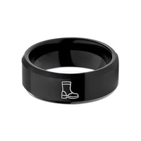 unique presents for mom – black tungsten motorcycle boots wedding band