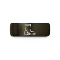 personalized rings for mom – gunmetal & black tungsten motorcycle boots wedding band