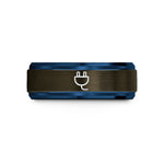 unique presents for mom – gunmetal & blue tungsten power plug wedding band