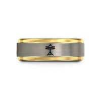 thoughtful presents for mom – black & gold & silver tungsten hi hat cymbals wedding band