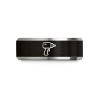 thoughtful presents for mom – black & gray tungsten impact wrench wedding band