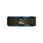 unique presents for mom – gunmetal & blue tungsten catamaran wedding band