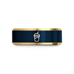 unique presents for mom – gold & blue tungsten smoothie cup wedding band