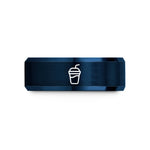 personalized presents for mom – rose gold & blue tungsten smoothie cup wedding band