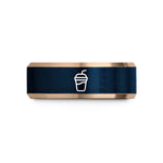 presents ideas for mom – rose gold & blue tungsten smoothie cup wedding band