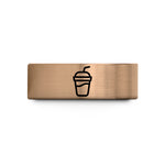 personalized presents for mom – rose gold & blue tungsten smoothie cup wedding band