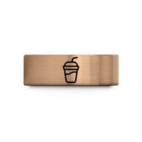 personalized presents for mom – rose gold & blue tungsten smoothie cup wedding band