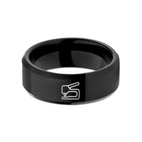 best presents for mothers – black tungsten snap setter wedding band