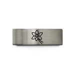 best presents for mom – black & gray tungsten vanilla flower wedding band