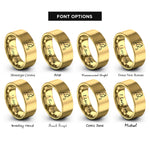 font options for inside engraving on gold mom rings