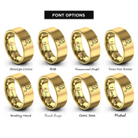 font options for inside engraving on gold mom rings
