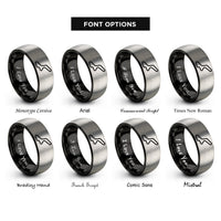 font options for inside engraving on black & gray monaco circuit rings