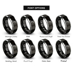 font options for inside engraving on black & grey monaco circuit rings