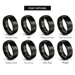 font options for inside engraving on black monaco circuit rings
