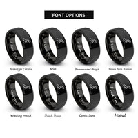 font options for inside engraving on black monaco circuit rings