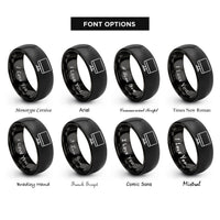 font options for inside engraving on black monitor rings
