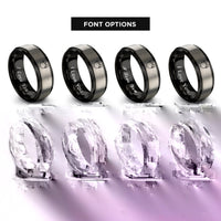 font options for inside engraving on black & gray monitors cable rings